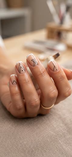 Nail Art Minimalista com Linhas Geométricas